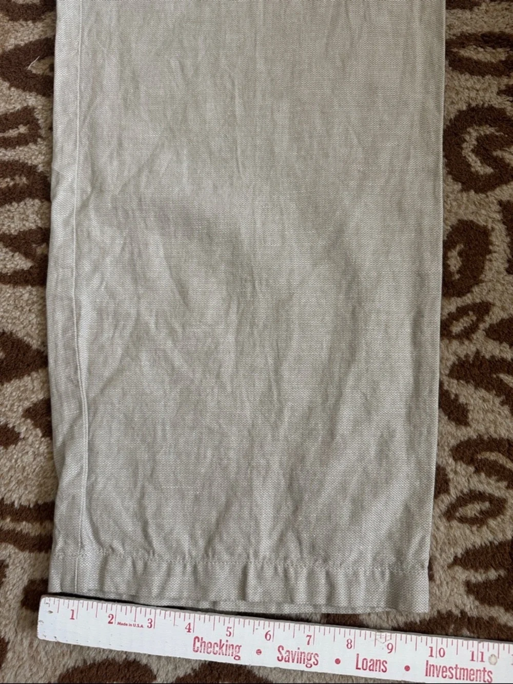 Claiborne Tan Linen blend Cargo Pants Womens XL Lagenlook Safari wide leg Beach
